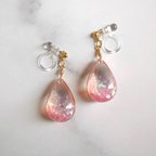 作品桜の雫 ピアス/樹脂ピアス/イヤリング/ノンホール樹脂ピアス