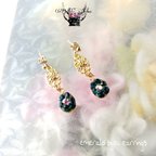 作品emerald bijou earrings/ エメラルドグリーン系ゴールドピアス