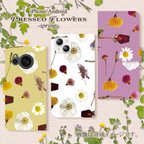 作品Pressed Flowers spring 春の押し花風 手帳型スマホケース iPhone Android