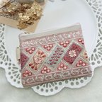 作品インド刺繍リボン　ポーチ【12㎝】　ご褒美　プレゼント