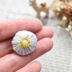 作品グラデーション刺繍のお花イヤリング