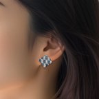 作品手染め pierced earrings 矩形 12柄