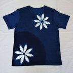 作品藍染めＴシャツ　花　レディース　メンズ