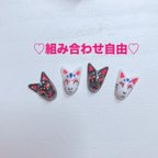 作品狐面　ピアス/イヤリング　お面　キツネ　ミニチュア　レジン　和風　コスプレ　着物　浴衣　立体　送料無料　組み合わせ自由　オーダーカラー