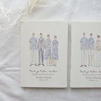 作品【F4号　結婚式　ご両親への記念品・贈呈品】オーダーメイド　似顔絵サンクスボード 