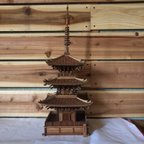 作品竹細工  当麻寺 三重塔