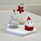 作品新作【つまみ細工】クリスマス　サンタクロース　ツリー　リース　ポインセチア　