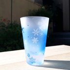 作品【受注生産】雪の結晶 タンブラー  サンドブラスト 冬グラス 季節限定