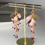 作品[ﾃﾞｨｯﾌﾟﾌﾗﾜｰ]Newカラー✩.*˚藤の花ピアス/イヤリング(ピンクパープル)