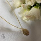 作品春　チューリップ　花モチーフ　真鍮ネックレス　（40cm/45cm）
