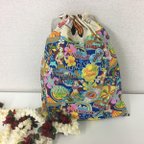 作品 ハワイアンプリントで巾着袋