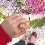 作品【SALE】dry flower＆ shiny gold ring②