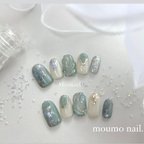 作品ネイルチップ マーメイド ブルー