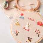 作品【刺繍枠付キット】お正月刺繍　You Tube動画付き　