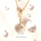 作品crystal&pearl pendant