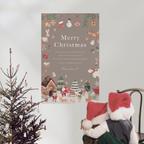 作品クリスマス ツリー タペストリー christmas tapestry  最長91cm  折り目なしですぐ飾れる 筒状梱包