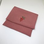 作品日本刺繍　小袋(大) 南天