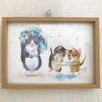 作品 【原画】たのしいあめふり（送料込）