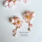 作品【 数量限定 】 春爛漫桜ピアス  ディップアート ピンク 春色 spring 桜