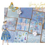 作品SALE!ビンテージ.色々なコラージュに使えそうなデザインペーパー　シール　MZDY