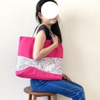 作品《即納・値下げ》【アデラジャ】リバティのリボンのレッスンバック 通園通学に