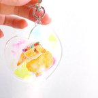 作品【累計販売数2000個】うさぎのキーホルダー　クリアハート　ロップイヤー　印刷剥げず丈夫で長持ち加工☆キーリングにも♫