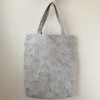 作品花刺繍のリネントートバッグ