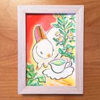 作品展示　【ハーブティーの香り】　　カフェ　　癒やし　 うさぎのアートMao