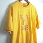 作品レザーパッチ「LET IT BE」の 半袖 Tシャツ（5色）コットン 厚手