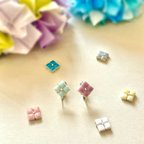 作品【片耳用】紫陽花ひとひらタイルイヤリング&ピアス