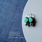 作品【Polygon wood × metal / creamsoda】多角形ウッドとクリアビーズとメタルのearring*&pierce*