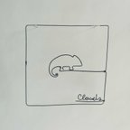 作品韓国風☁ Cloudsロゴ(カメレオン) スクエア型 ☁シンプルワイヤーアート