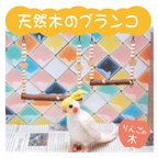 作品インコちゃんの✩.*˚安心♪天然木のブランコ 選べる２サイズ　小型〜中型向け