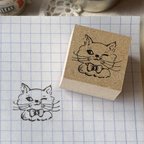 作品antスタンプ　ミャオミャオ ペロリ ウィンクしている猫のハンコ