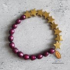 作品Star bracelet (淡水パール×ヘマタイト)