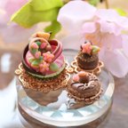 作品【SALE】粘土で作る小さな桜のケーキ3点セット（E)