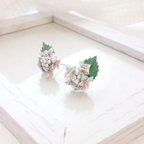 作品紫陽花のピアス *つまみ細工*