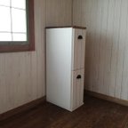 作品60Lスライドスリム木製ゴミ箱　無垢材ハンドメイド家具