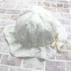 作品BABY/KIDS Cotton100% ぷっくり花柄刺繍のチューリップハット(2way)