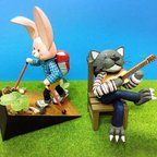 作品【ジュニチロ様オーダー】登山ウサギ&ギターオオカミ