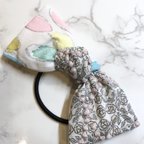 作品🎀ミナペルホネン　リボン　ヘアゴム　刺繍　ワイヤー入り　ハンドメイド　リバティ