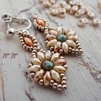 作品【新作】beads earrings ＊ orange flower