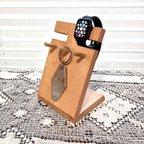 作品木製　個人用　鍵スタンド（キースタンド）　腕時計スタンド（2色選択）