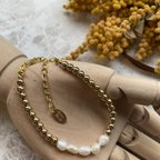 作品pearl×beads   chain bracelet  5