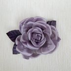 作品布花 紫のコサージュ
