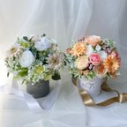 作品両親贈呈に大人気♡セミオーダーミニBOXブーケ silkflower gift mini box bouquet