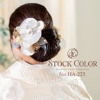 作品胡蝶蘭 かすみ草 ヘッドドレス ヘアアクセサリー 髪飾り＊結婚式 成人式 ウェディング 卒業式 和装 白無垢 成人式髪飾り 卒業式髪飾り 和装髪飾り 白無垢髪飾り 袴髪飾り ゴールド