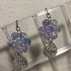 作品紫陽花カラーのピアス