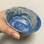 作品∪深小鉢　かいへき土×白土　マーブル　貫入釉　＜手動ろくろ・玉づくり＞