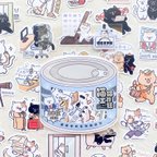 作品フレークシール「meow cat(青)」30枚入